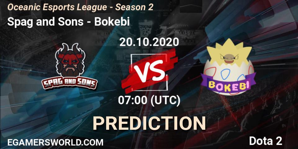 Spag and Sons - Bokebi: Maç tahminleri. 20.10.2020 at 07:01, Dota 2, Oceanic Esports League - Season 2