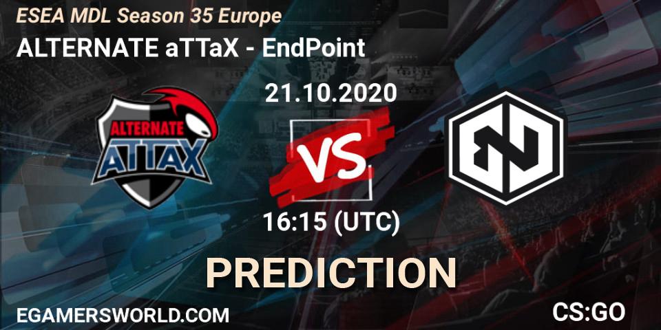 ALTERNATE aTTaX - EndPoint: Maç tahminleri. 21.10.2020 at 16:15, Counter-Strike (CS2), ESEA MDL Season 35 Europe