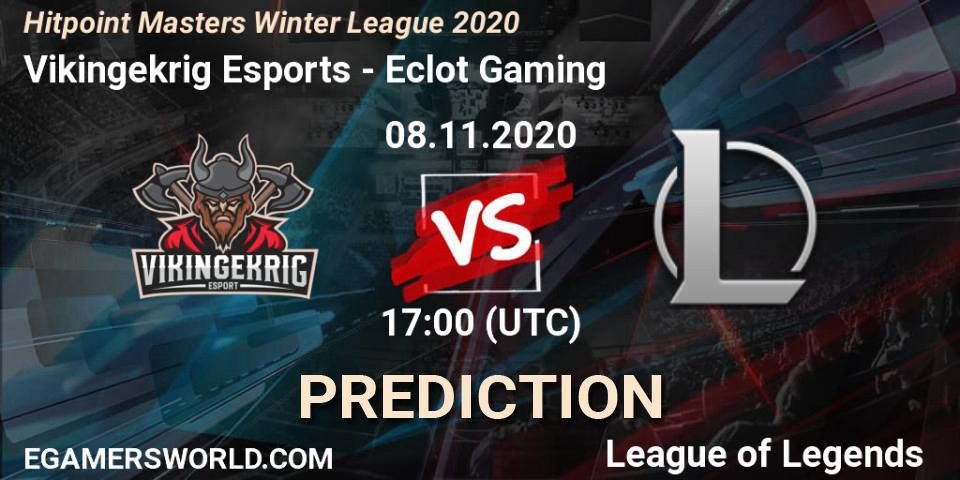 Vikingekrig Esports - Eclot Gaming: Maç tahminleri. 08.11.2020 at 16:45, LoL, Hitpoint Masters Winter League 2020