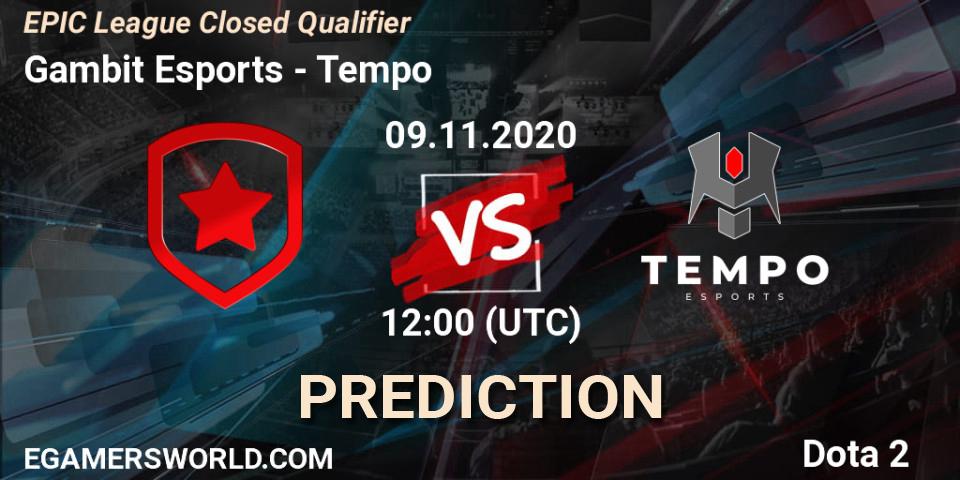 Gambit Esports - Tempo: Maç tahminleri. 09.11.2020 at 12:43, Dota 2, EPIC League Closed Qualifier