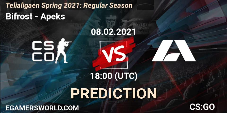 Bifrost - Apeks: Maç tahminleri. 08.02.2021 at 18:00, Counter-Strike (CS2), Telialigaen Spring 2021: Regular Season