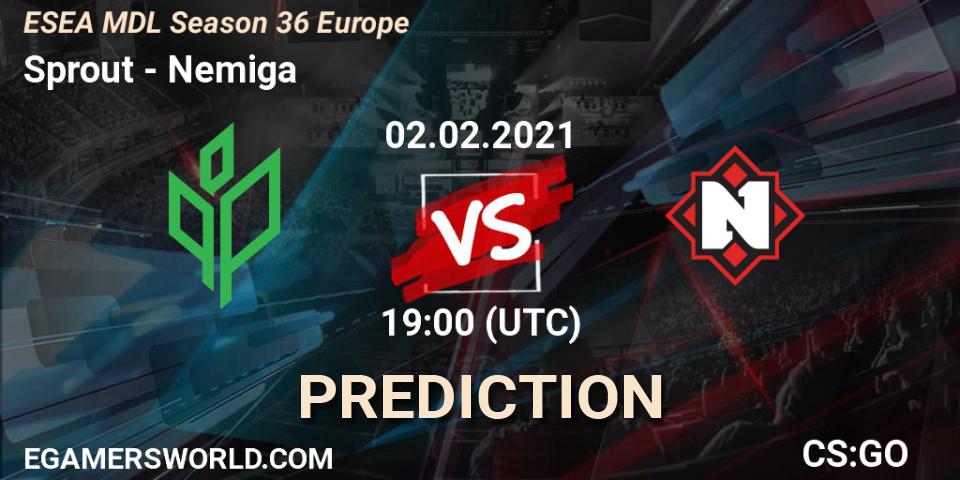 Sprout - Nemiga: Maç tahminleri. 02.02.2021 at 19:00, Counter-Strike (CS2), MDL ESEA Season 36: Europe - Premier division