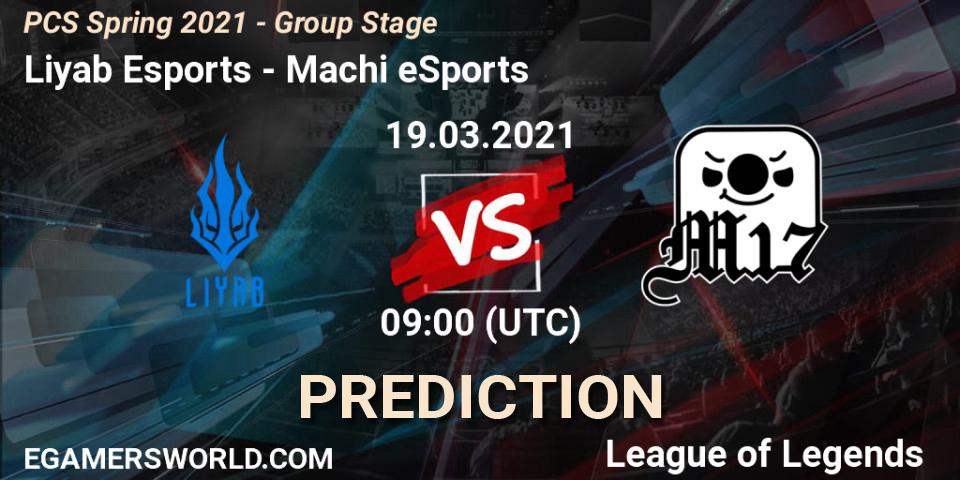 Liyab Esports - Machi eSports: Maç tahminleri. 19.03.2021 at 09:00, LoL, PCS Spring 2021 - Group Stage