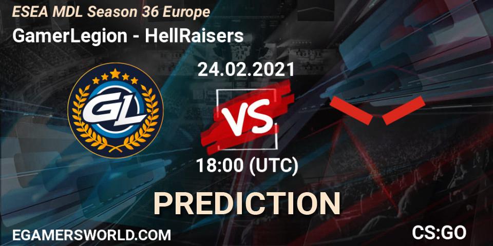 GamerLegion - HellRaisers: Maç tahminleri. 04.03.2021 at 18:00, Counter-Strike (CS2), MDL ESEA Season 36: Europe - Premier division