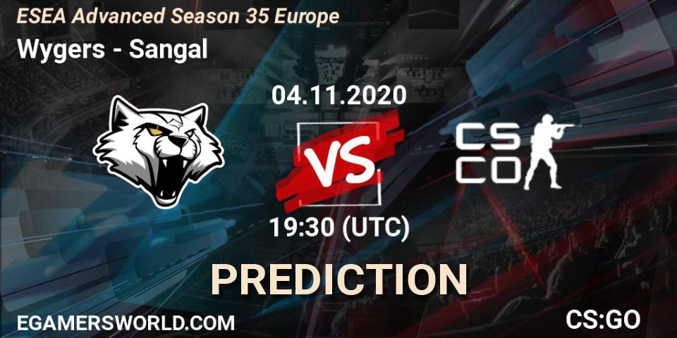 Wygers - Sangal: Maç tahminleri. 05.11.2020 at 16:00, Counter-Strike (CS2), ESEA Advanced Season 35 Europe