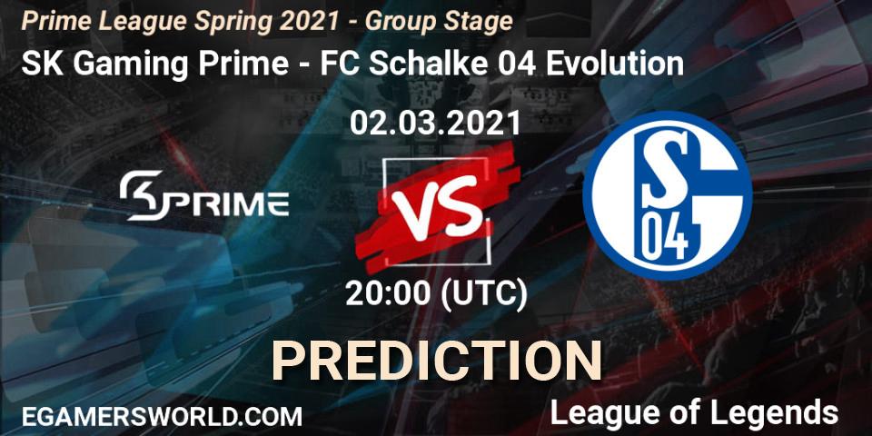 SK Gaming Prime - FC Schalke 04 Evolution: Maç tahminleri. 02.03.2021 at 20:00, LoL, Prime League Spring 2021 - Group Stage
