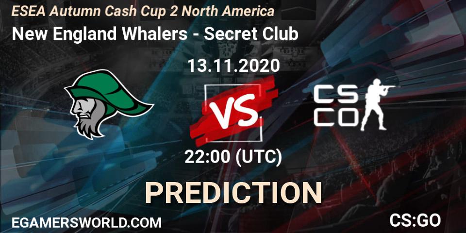 New England Whalers - Secret Club: Maç tahminleri. 13.11.2020 at 23:30, Counter-Strike (CS2), ESEA Autumn Cash Cup 2 North America