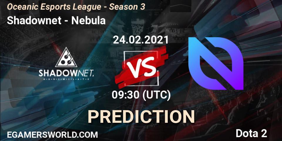 Shadownet - Nebula: Maç tahminleri. 24.02.2021 at 09:31, Dota 2, Oceanic Esports League - Season 3