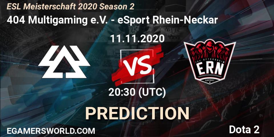 404 Multigaming e.V. - eSport Rhein-Neckar: Maç tahminleri. 11.11.2020 at 20:29, Dota 2, ESL Meisterschaft 2020 Season 2