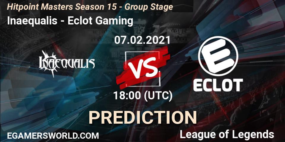 Inaequalis - Eclot Gaming: Maç tahminleri. 07.02.2021 at 19:00, LoL, Hitpoint Masters Season 15 - Group Stage