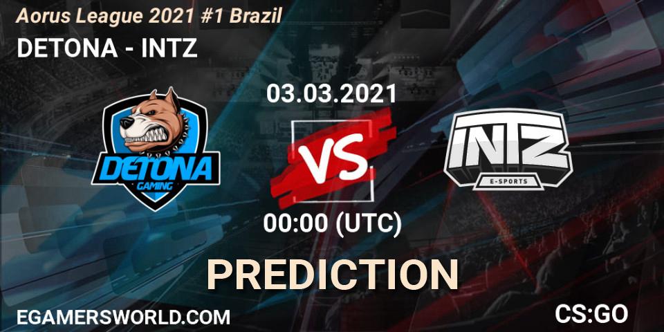 DETONA - INTZ: Maç tahminleri. 03.03.2021 at 00:10, Counter-Strike (CS2), Aorus League 2021 #1 Brazil
