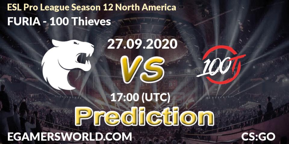 FURIA - 100 Thieves: Maç tahminleri. 27.09.2020 at 17:00, Counter-Strike (CS2), ESL Pro League Season 12 North America