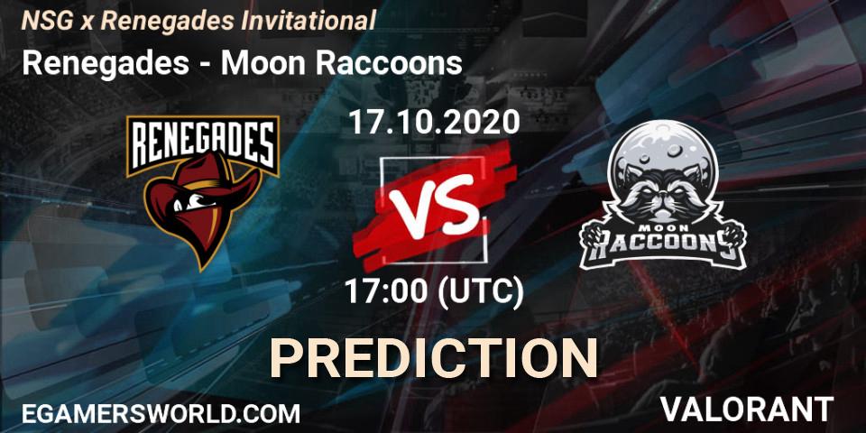 Renegades - Moon Raccoons: Maç tahminleri. 17.10.2020 at 17:00, VALORANT, NSG x Renegades Invitational