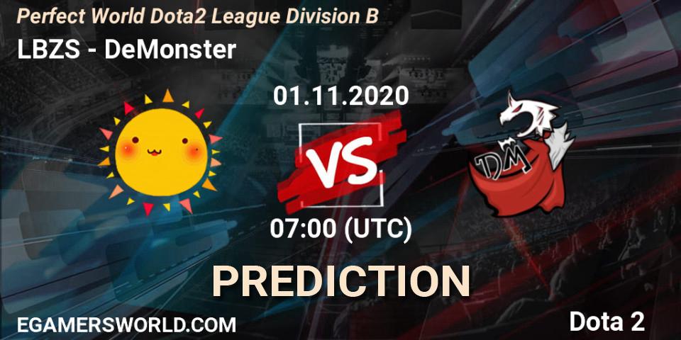 LBZS - DeMonster: Maç tahminleri. 01.11.2020 at 07:00, Dota 2, Perfect World Dota2 League Division B