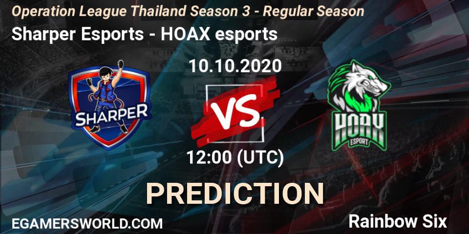 Sharper Esports - HOAX esports: Maç tahminleri. 10.10.2020 at 12:00, Rainbow Six, Operation League Thailand Season 3 - Regular Season