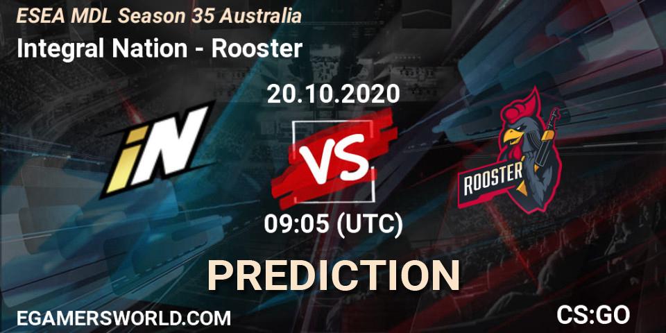 Integral Nation - Rooster: Maç tahminleri. 20.10.2020 at 09:05, Counter-Strike (CS2), ESEA MDL Season 35 Australia