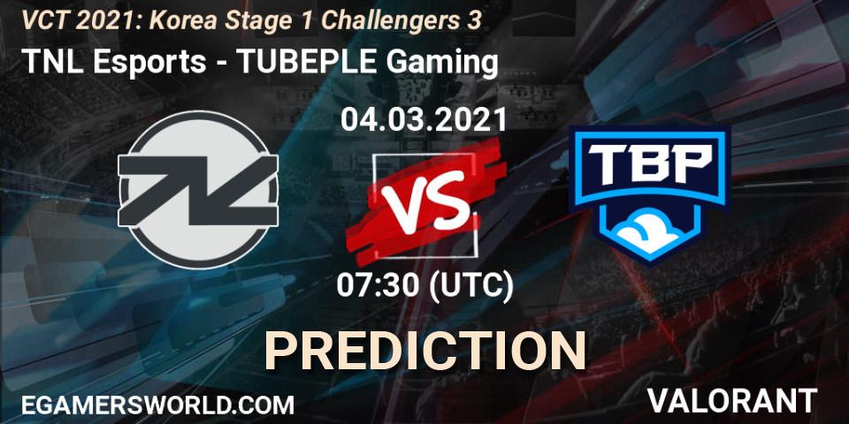TNL Esports - TUBEPLE Gaming: Maç tahminleri. 04.03.2021 at 07:30, VALORANT, VCT 2021: Korea Stage 1 Challengers 3