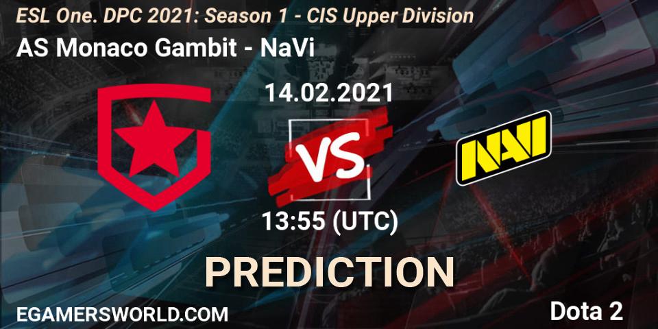 AS Monaco Gambit - NaVi: Maç tahminleri. 14.02.21, Dota 2, ESL One. DPC 2021: Season 1 - CIS Upper Division