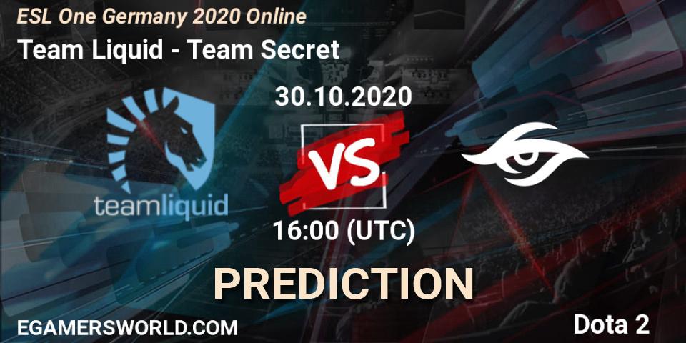 Team Liquid - Team Secret: Maç tahminleri. 30.10.2020 at 16:01, Dota 2, ESL One Germany 2020 Online