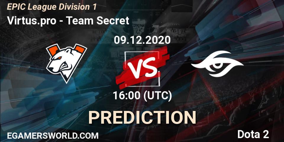 Virtus.pro - Team Secret: Maç tahminleri. 09.12.2020 at 16:02, Dota 2, EPIC League Division 1