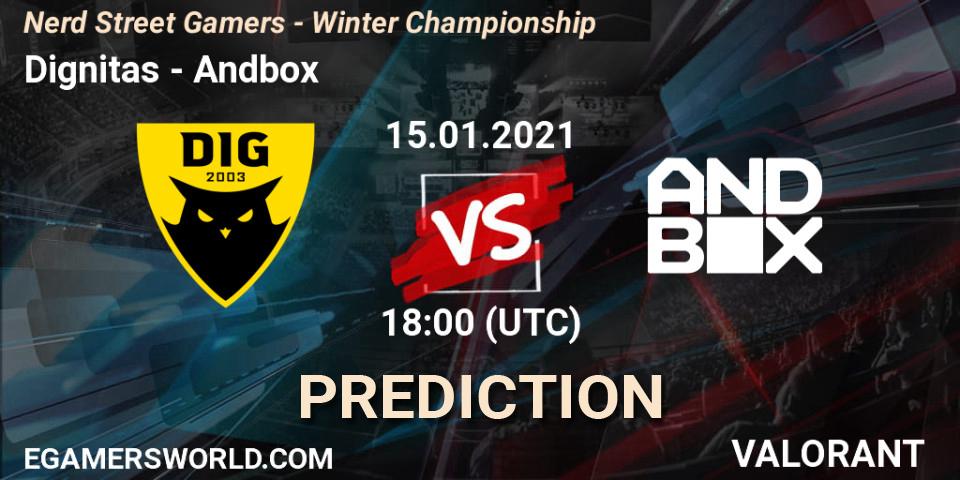 Dignitas - Andbox: Maç tahminleri. 15.01.2021 at 18:00, VALORANT, Nerd Street Gamers - Winter Championship