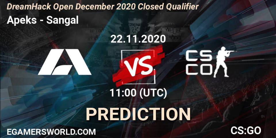 Apeks - Sangal: Maç tahminleri. 22.11.2020 at 11:00, Counter-Strike (CS2), DreamHack Open December 2020 Closed Qualifier