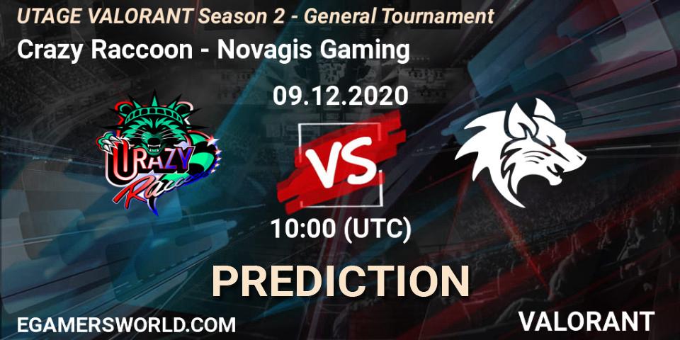 Crazy Raccoon - Novagis Gaming: Maç tahminleri. 09.12.2020 at 13:00, VALORANT, UTAGE VALORANT Season 2 - General Tournament