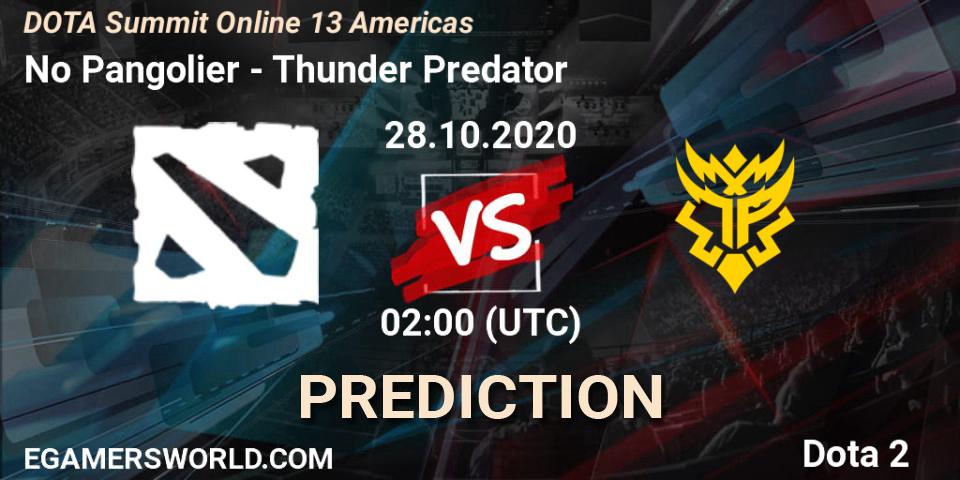 No Pangolier - Thunder Predator: Maç tahminleri. 28.10.2020 at 03:00, Dota 2, DOTA Summit 13: Americas