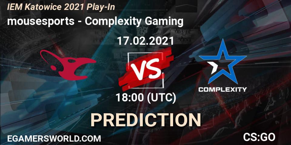 mousesports - Complexity Gaming: Maç tahminleri. 17.02.2021 at 18:15, Counter-Strike (CS2), IEM Katowice 2021 Play-In