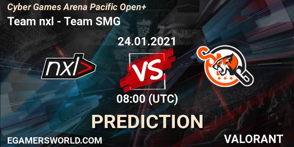 Team nxl - Team SMG: Maç tahminleri. 24.01.2021 at 08:00, VALORANT, Cyber Games Arena Pacific Open+