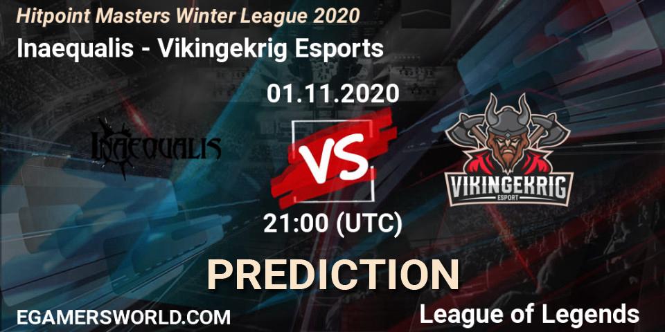 Inaequalis - Vikingekrig Esports: Maç tahminleri. 01.11.2020 at 21:00, LoL, Hitpoint Masters Winter League 2020