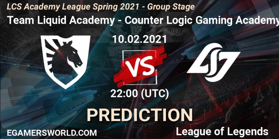 Team Liquid Academy - Counter Logic Gaming Academy: Maç tahminleri. 10.02.2021 at 22:00, LoL, LCS Academy League Spring 2021 - Group Stage