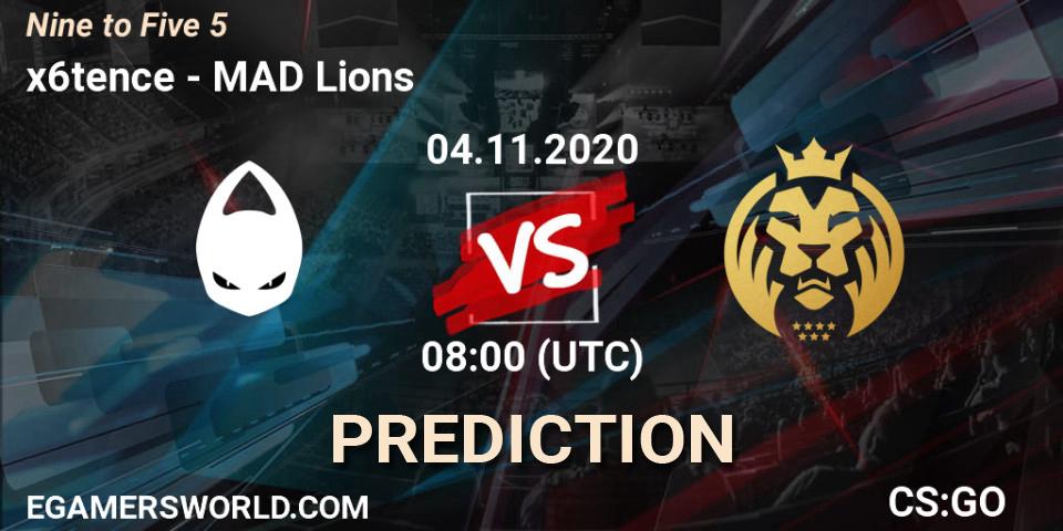 x6tence - MAD Lions: Maç tahminleri. 04.11.2020 at 08:00, Counter-Strike (CS2), Nine to Five 5