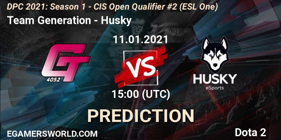 Team Generation - Husky: Maç tahminleri. 11.01.2021 at 15:03, Dota 2, DPC 2021: Season 1 - CIS Open Qualifier #2 (ESL One)