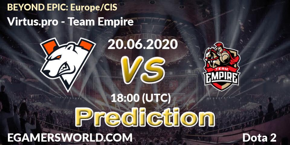 Virtus.pro - Team Empire: Maç tahminleri. 23.06.2020 at 14:55, Dota 2, BEYOND EPIC: Europe/CIS