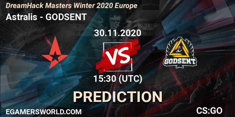 Astralis - GODSENT: Maç tahminleri. 30.11.2020 at 15:30, Counter-Strike (CS2), DreamHack Masters Winter 2020 Europe