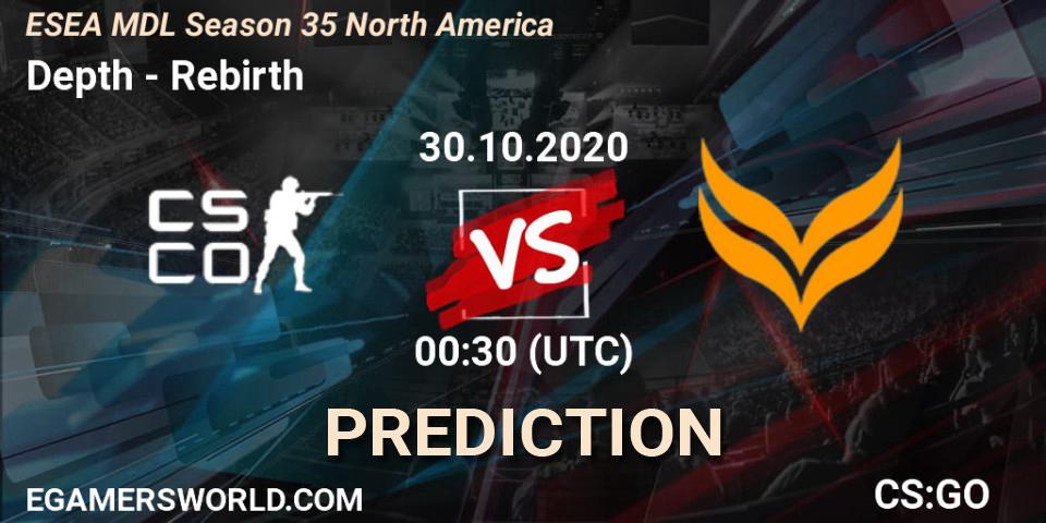 Depth - Rebirth: Maç tahminleri. 30.10.2020 at 00:30, Counter-Strike (CS2), ESEA MDL Season 35 North America