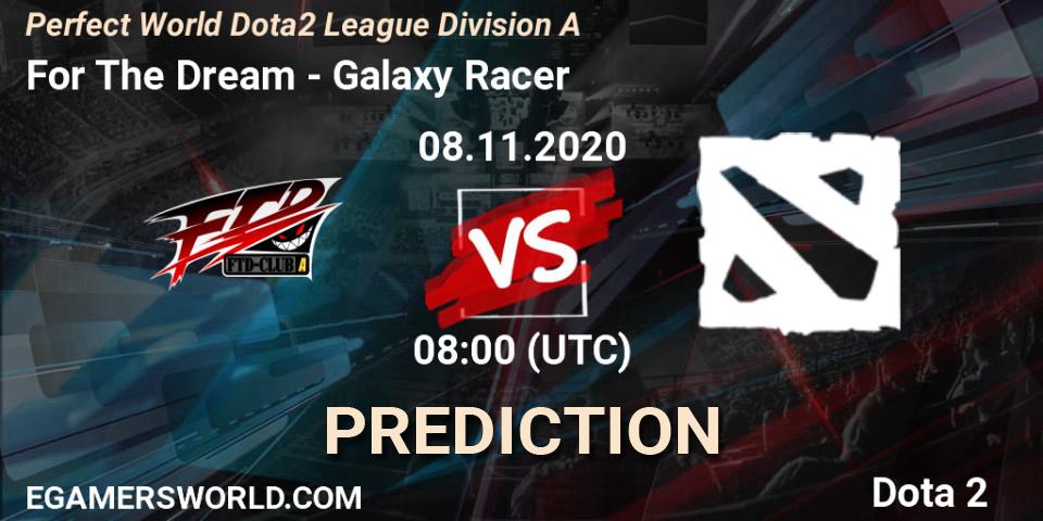 For The Dream - Galaxy Racer: Maç tahminleri. 08.11.2020 at 08:17, Dota 2, Perfect World Dota2 League Division A