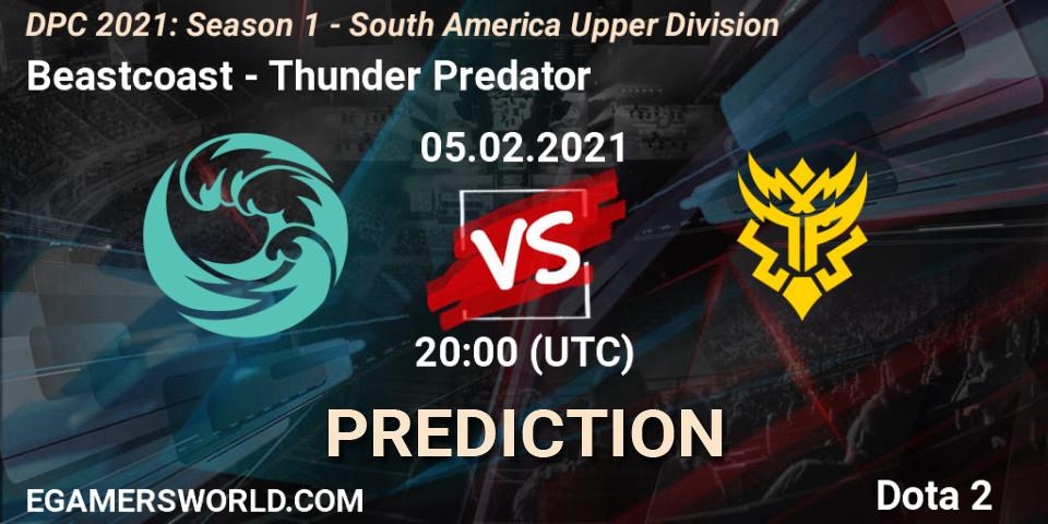 Beastcoast - Thunder Predator: Maç tahminleri. 05.02.2021 at 20:00, Dota 2, DPC 2021: Season 1 - South America Upper Division
