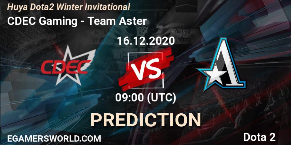 CDEC Gaming - Team Aster: Maç tahminleri. 20.12.20, Dota 2, Huya Dota2 Winter Invitational