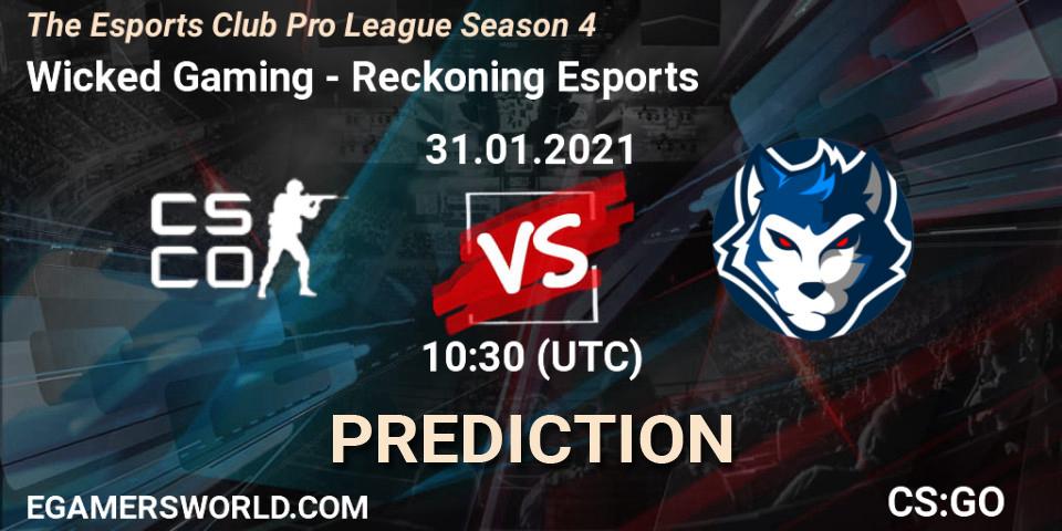 Wicked Gaming - Reckoning Esports: Maç tahminleri. 31.01.2021 at 10:30, Counter-Strike (CS2), The Esports Club Pro League Season 4
