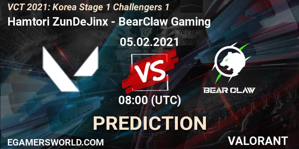 Hamtori ZunDeJinx - BearClaw Gaming: Maç tahminleri. 05.02.2021 at 10:00, VALORANT, VCT 2021: Korea Stage 1 Challengers 1