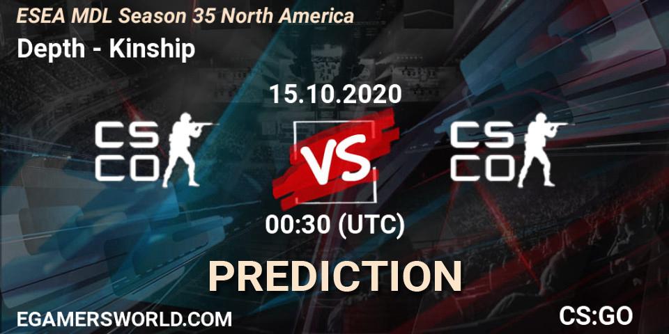 Depth - Kinship: Maç tahminleri. 15.10.2020 at 00:30, Counter-Strike (CS2), ESEA MDL Season 35 North America