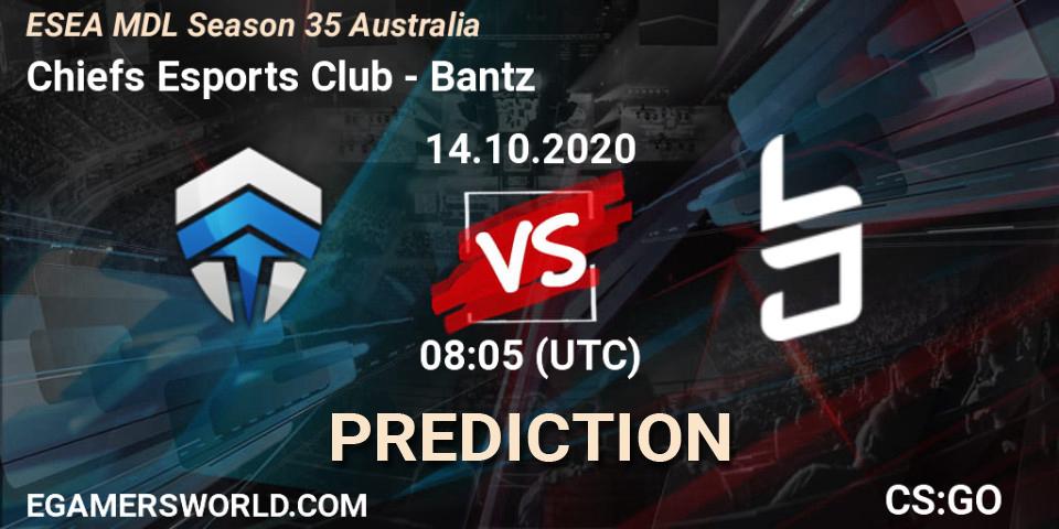 Chiefs Esports Club - Bantz: Maç tahminleri. 14.10.2020 at 08:05, Counter-Strike (CS2), ESEA MDL Season 35 Australia