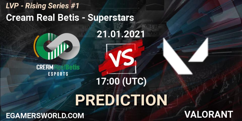 Cream Real Betis - Superstars: Maç tahminleri. 21.01.2021 at 17:00, VALORANT, LVP - Rising Series #1