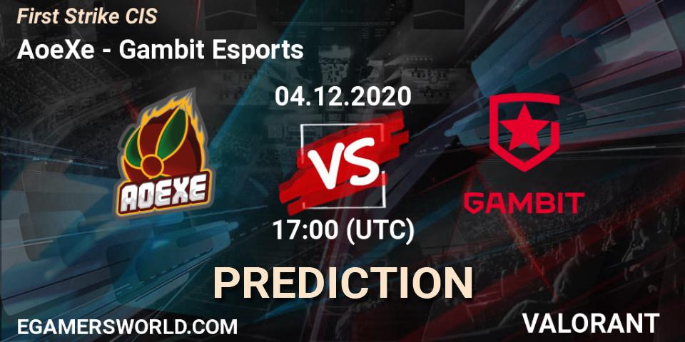 AoeXe - Gambit Esports: Maç tahminleri. 04.12.20, VALORANT, First Strike CIS