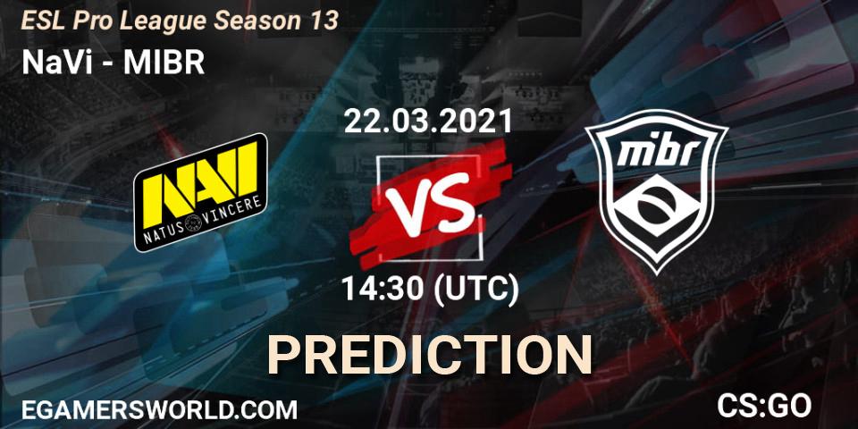 NaVi - MIBR: Maç tahminleri. 22.03.2021 at 14:30, Counter-Strike (CS2), ESL Pro League Season 13