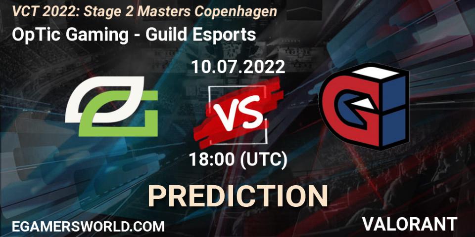 OpTic Gaming - Guild Esports: Maç tahminleri. 10.07.2022 at 19:35, VALORANT, VCT 2022: Stage 2 Masters Copenhagen