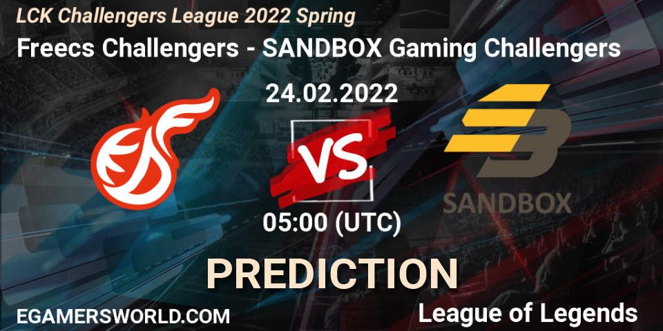 Freecs Challengers - SANDBOX Gaming Challengers: Maç tahminleri. 24.02.2022 at 05:00, LoL, LCK Challengers League 2022 Spring