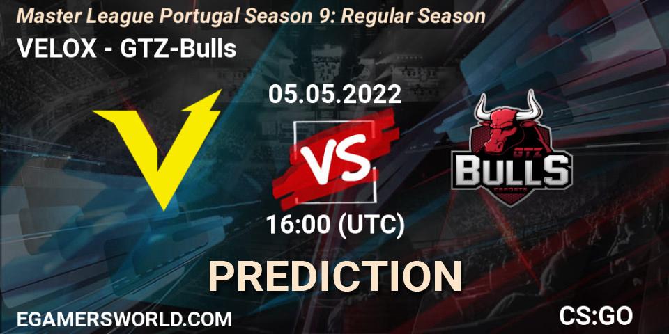 VELOX - GTZ-Bulls: Maç tahminleri. 05.05.2022 at 16:00, Counter-Strike (CS2), Master League Portugal Season 9: Regular Season